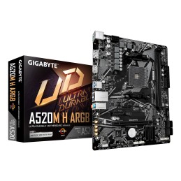 GIGABYTE A520M H ARGB Scheda Madre – Supporta CPU AMD Ryzen Serie 5000, fino a 5100 MHz DDR4 (OC), M.2 PCIe 3.0 x4, LAN 1 GbE,