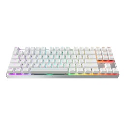 CHERRY MX 8.2 Pro TMR Wireless teclado Juego USB + RF Wireless + Bluetooth QWERTY Internacional de EE.UU. Plata, Blanco
