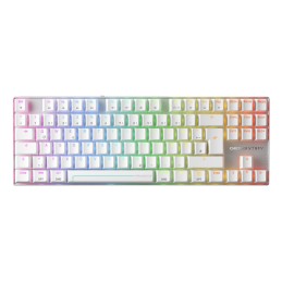 CHERRY MX 8.2 Pro TMR Wireless teclado Juego USB + RF Wireless + Bluetooth QWERTZ Alemán Plata, Blanco