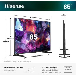 Hisense 20018344 TV 2,16 m (85") 4K Ultra HD Smart TV Wifi