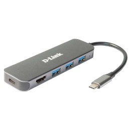 D-Link DUB-2333 laptop-dockingstation & portreplikator Kabelgebunden USB Typ-C Grau