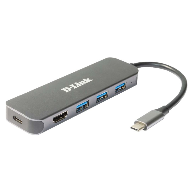 D-Link DUB-2333 laptop-dockingstation & portreplikator Kabelgebunden USB Typ-C Grau