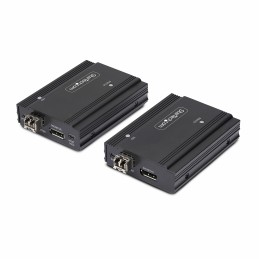 StarTech.com Kit Extensor de Consola por Fibra Óptica KVM DisplayPort - 4K 60Hz - Hasta 300m (Multimodo) - con 2 Módulos SFP+