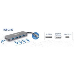 D-Link DUB-2340 Schnittstellen-Hub USB Typ-C 5000 Mbit s Grau