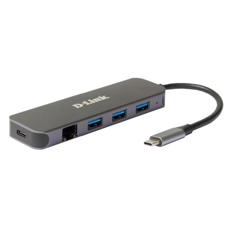 D-Link DUB-2334 laptop dock port replicator Wired USB Type-C Gray