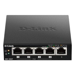 D-Link DGS-1005P E switch di rete Non gestito Gigabit Ethernet (10 100 1000) Supporto Power over Ethernet (PoE) Nero
