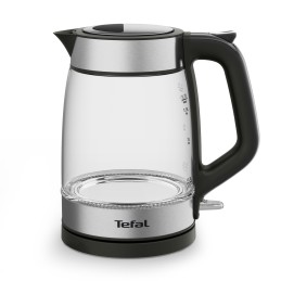 Tefal Glass Kettle KI605830 bollitore elettrico 1,7 L 2200 W Nero, Argento, Trasparente