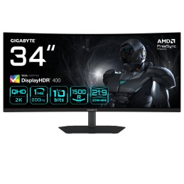 GIGABYTE G34WQC2 Moniteur Gaming Incurvé 34” WQHD - 3440 x 1440, 1500R, 200Hz, 1ms, 450 cd m², AMD FreeSync Premium, DisplayHDR