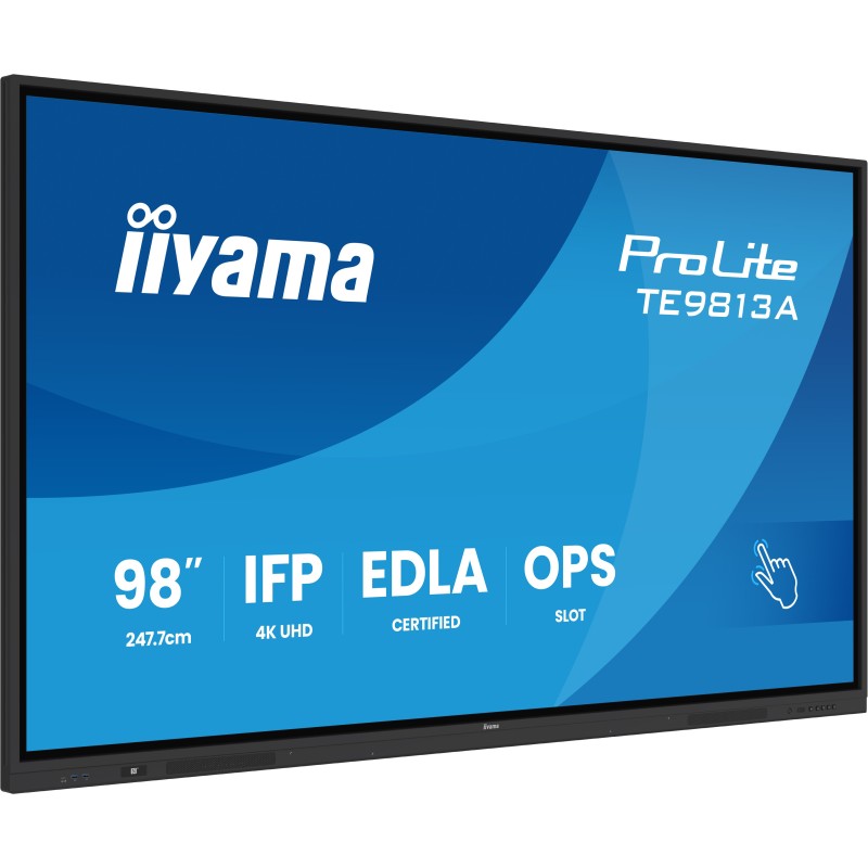 iiyama TE9813A-B2AG signage display Kiosk design 97.5" Wi-Fi 500 cd m² 4K Ultra HD Black Touchscreen Built-in processor Android