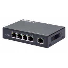 Intellinet 4-Port Gigabit Ultra PoE-Extender, Verlängert PoE-Reichweite um 100 m, PoE-Strombudget 90 W, vier PSE-Ports mit