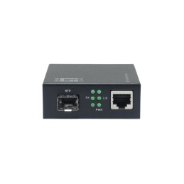 LevelOne GVM-2000 convertisseur de support réseau 1000 Mbit s Noir