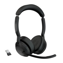 Jabra Evolve2 55 Headset Wireless Head-band Office Call center USB Type-C Bluetooth Charging stand