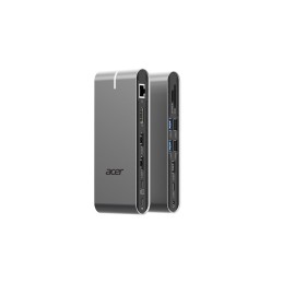 Acer HP.DSCAB.022 station d'accueil Avec fil USB 3.2 Gen 1 (3.1 Gen 1) Type-C Argent