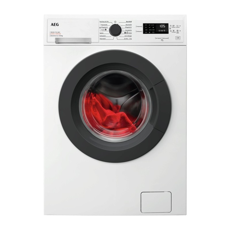 AEG LWK6A50680 Waschtrockner Freistehend Frontlader Weiß