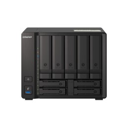 QNAP TS-H973AX NAS Tower Ryzen Embedded V1500B 8 GB DDR4 0 TB QuTS hero Schwarz