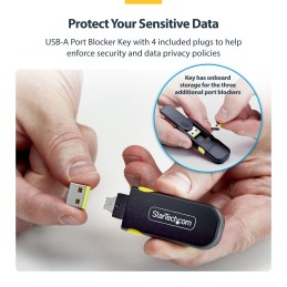 StarTech.com USB-A-PORT-BLOCKER port blocker Port blocker + key USB Type-A Black Plastic