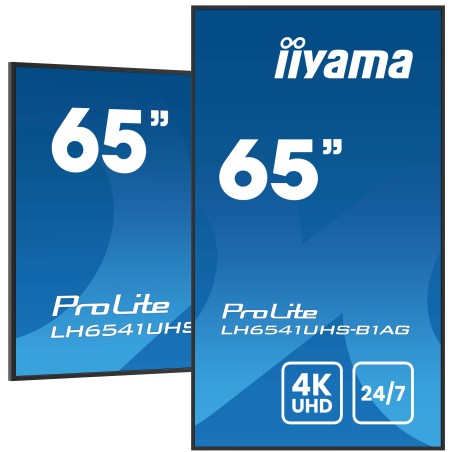 iiyama LH6541UHS-B1AG signage display 64.5" LCD 500 cd m² 4K Ultra HD Black 24 7