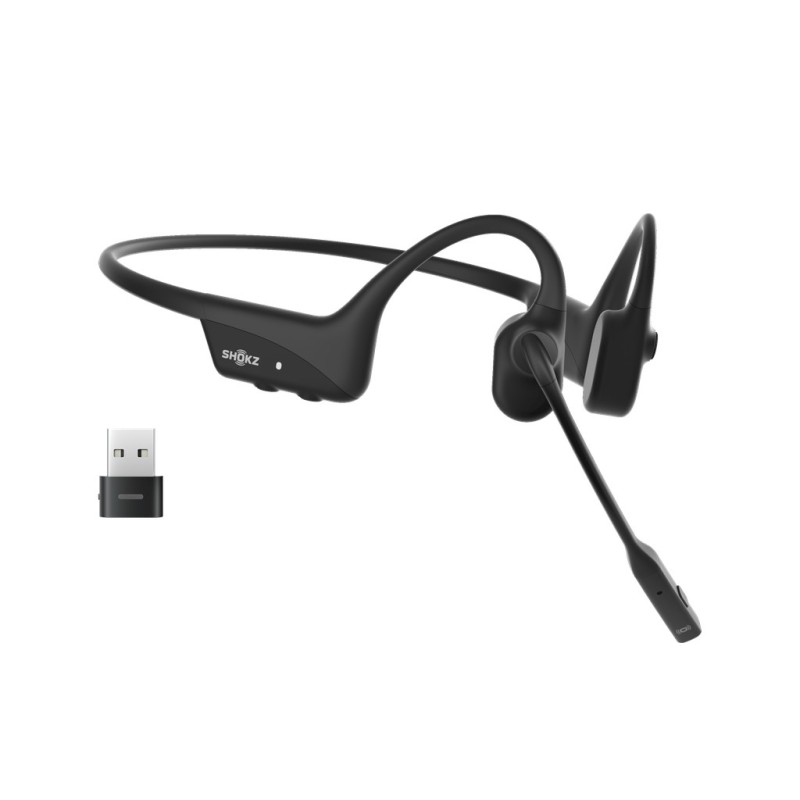 SHOKZ C120-AA-BK headphones headset Wireless Ear-hook Office Call center USB Type-A Bluetooth Black
