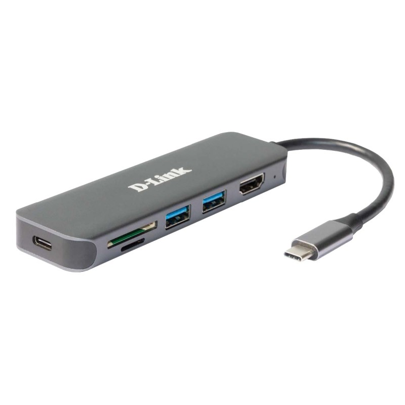 D-Link DUB-2327 laptop dock port replicator Wired USB Type-C Gray