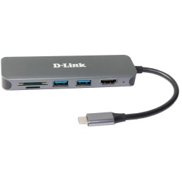 D-Link DUB-2327 replicatore di porte e docking station per laptop Cablato USB tipo-C Grigio