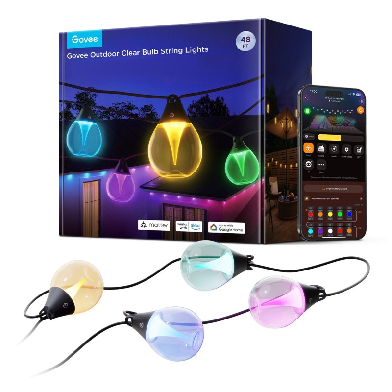 Govee H7025CB1 éclairage intelligent Guirlande lumineuse intelligente Wi-Fi Bluetooth