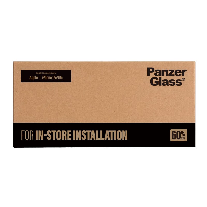 PanzerGlass ® Screen Protector iPhone 17e | 16e | 14 | 13 | 13 Pro | Ultra-Wide Fit for Fastfit installation machine Clear