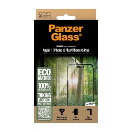PanzerGlass ® ECO MATRIX Screen Protector iPhone 16 Plus | 15 Plus | Ultra-Wide Fit Pellicola proteggischermo trasparente Apple