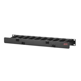 APC Horizontaler Kabelmanager, 1 HE x 4 Zoll (10,16 cm) Tiefe, Einseitig mit Abdeckung