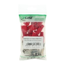 InLine 10er Pack Crimpst. RJ45 gesch., mit Knickschutz & Einfädelhilfe, rot
