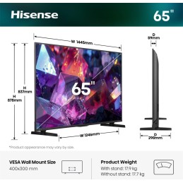 Hisense 65 '' E7S Pro | Hi-QLED Smart TV 4K 144 Hz