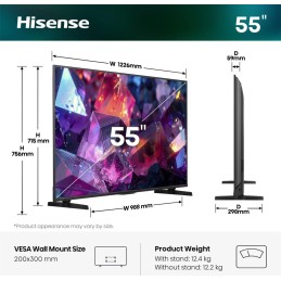 Hisense 55E7S PRO 55" 4K Ultra HD Smart TV Wi-Fi Black