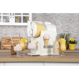 Unold 48960 2in1-Slush und Softeismaschine Sofia Kompressor Eismaschine 150 W Cremefarben