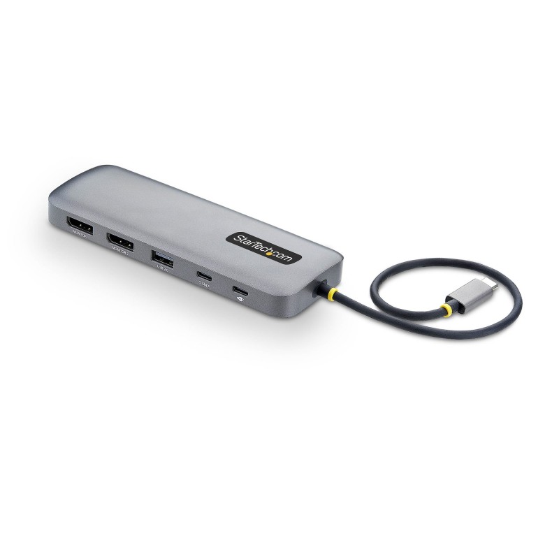 StarTech.com 10-in-1 USB-C auf Dual DisplayPort Multiport Adapter, 100W Power Delivery, 2x4K 60Hz, 5-Port 5Gbps Hub, GbE Mini