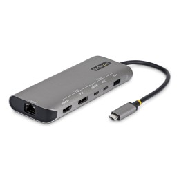 StarTech.com 7-in-1 USB4 Multiport Adapter, treiberlose Dual 4K für MacOS und Windows, 140W Power Delivery, 3-Port 10Gbps Hub,