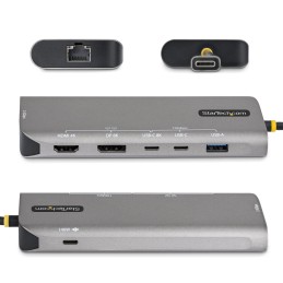 StarTech.com Adattatore Multiporta USB4 7-in-1, Dual 4K senza driver per macOS e Windows, ricarica PD 140W, Hub 3 porte 10Gbps,