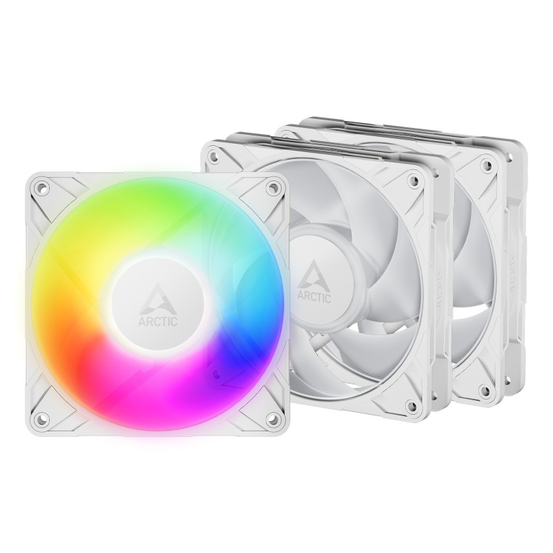 ARCTIC Freezer P12 Pro A-RGB (White) - 3 Pack 120 mm A-RGB PWM-Lüfter mit Kabelsplitter