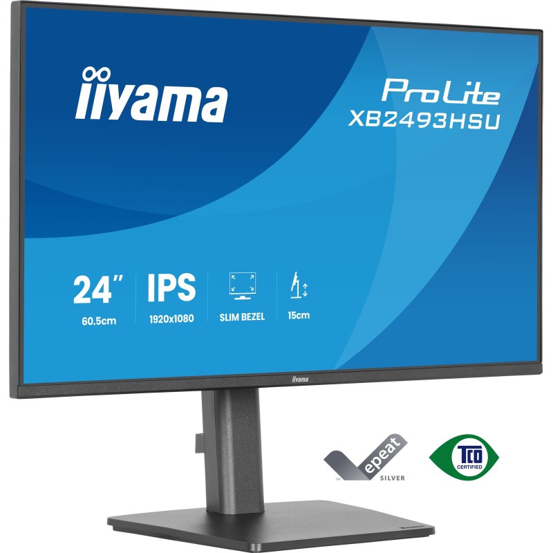 iiyama ProLite XB2493HSU-B1 Monitor PC 60,5 cm (23.8") 1920 x 1080 Pixel Full HD LED Nero