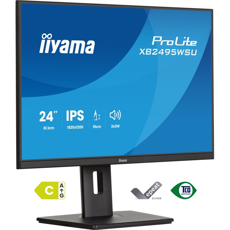 iiyama ProLite XB2495WSU-B1 pantalla para PC 61,2 cm (24.1") 1920 x 1200 Pixeles WUXGA LCD Negro