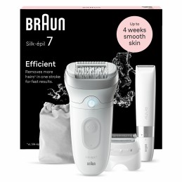 Braun Silk-épil 7 7-441, Epilatore Elettrico Donna Per Una Epilazione Semplice, Bianco Argento