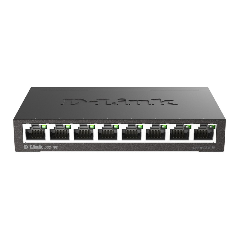 D-Link DGS-108 Unmanaged L2 Gigabit Ethernet (10 100 1000) Black