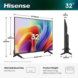 Hisense 32 '' A49S | HD Smart TV HD 60 Hz