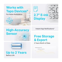 TP-Link Tapo T315 Interno Temperature & humidity sensor Libera installazione Wireless