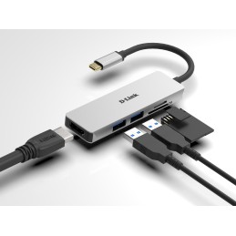 D-Link DUB-M530 station d'accueil Avec fil USB 3.2 Gen 1 (3.1 Gen 1) Type-C Aluminium