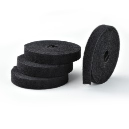 StarTech.com Paquete de 4 Bobinas de 4,6m de Bridas de Gancho y Bucle - 1,27cm de Ancho - Color Negro - Bridas Reutilizables -