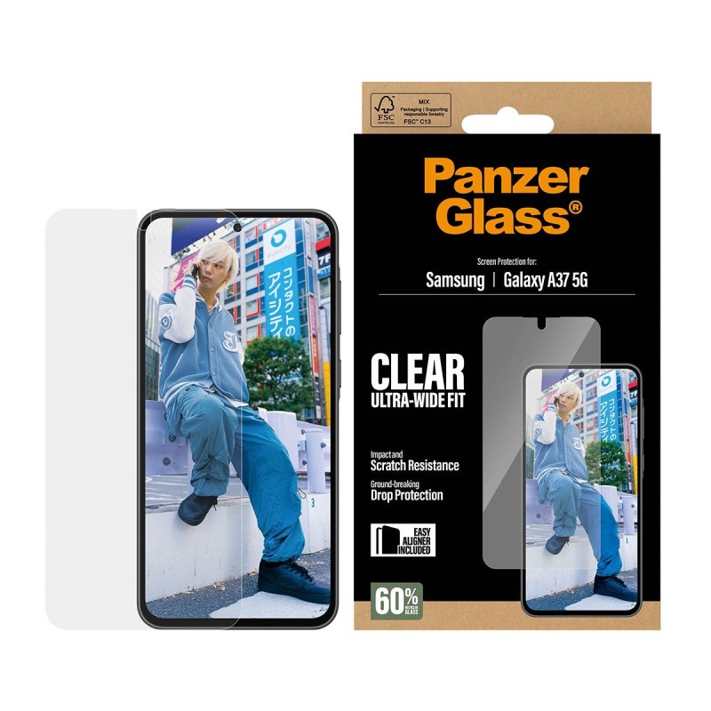 PanzerGlass Screen Protector Ultra-Wide Fit - Clear - Samsung Galaxy A37 5G Protector de pantalla