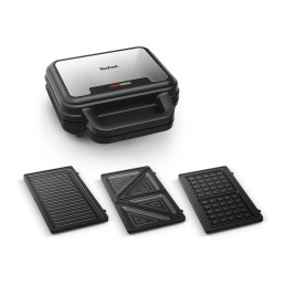 Tefal SW383D10 sandwichera 700 W Negro, Acero inoxidable