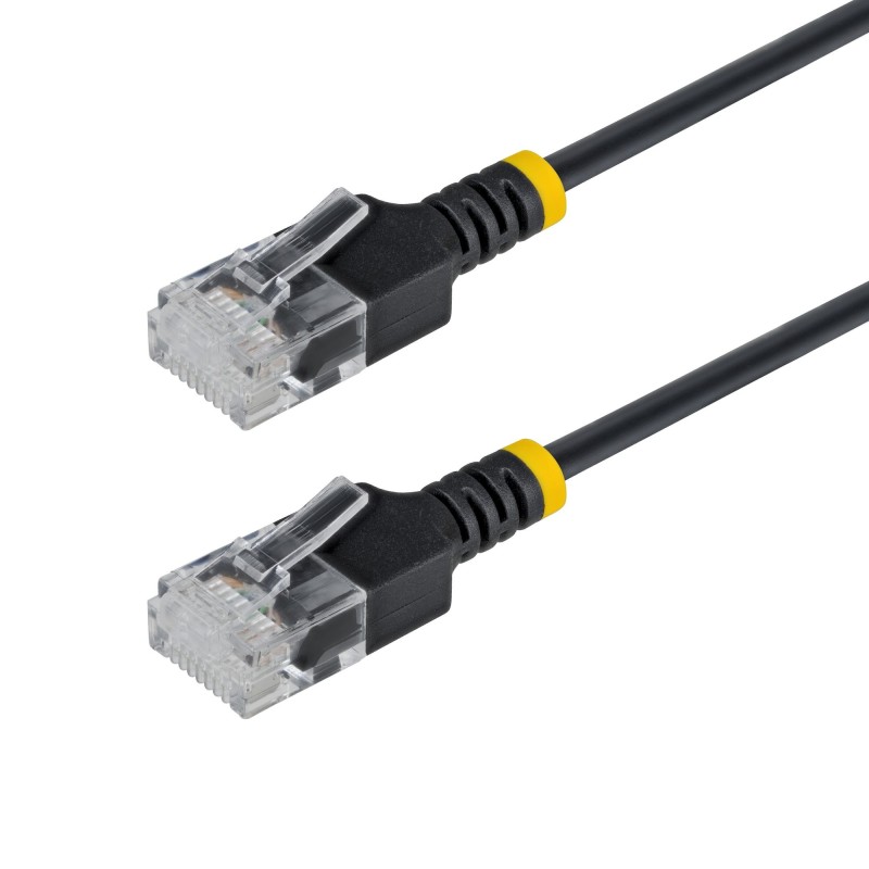 StarTech.com Cavo Ethernet CAT6a Ultra Sottile da 30 cm Nero, Snagless, UTP in Rame Puro 34AWG, Cavo Patch RJ45 Sottile,