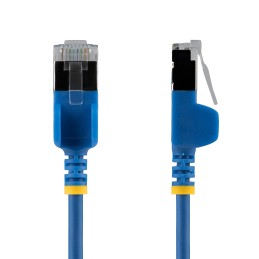 StarTech.com Câble Ethernet CAT6a Ultrafin Bleu de 3m, Sans Accroc, FTP, Fil de Cuivre Nu Pur, Cordon Patch Réseau RJ45 fin