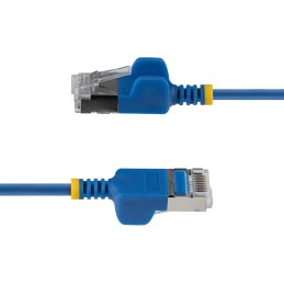 StarTech.com Cable Ethernet CAT6a Ultra Delgado de 1,5m Azul - Cable de Red Snagless RJ45 FTP con Alambre de Cobre Puro 34AWG -