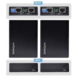 StarTech.com Juego Extensor de Ethernet VDSL2 por Cable de Par Sencillo - Hasta 1km - Alargador de Red Ethernet LAN por Cable